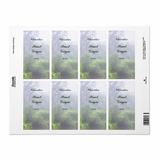Morning Mist Wijnlabel Etiket (Full Sheet)
