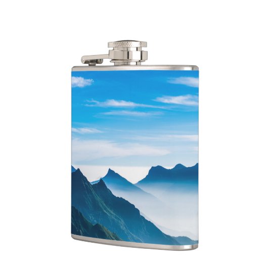 Morning Mountains Mist Landschap Heupfles (Links)