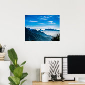 Morning Mountains Mist Landschap Poster (Thuiskantoor)