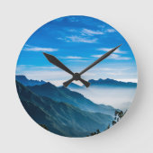 Morning Mountains Mist Landschap Ronde Klok (Voorkant)