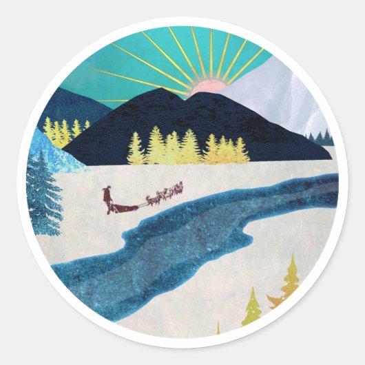 Morning Musher Ronde Sticker (Voorkant)