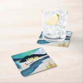 Morning Musher Vierkante Kartonnen Onderzetter (Insitu)