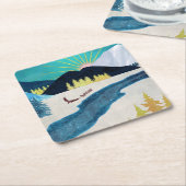 Morning Musher Vierkante Kartonnen Onderzetter (Schuin)