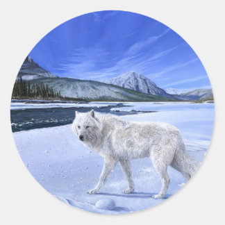 Morning Patrol witte wolf rivier sticker