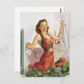 Morning Pin Up Briefkaart (Voorkant / Achterkant)