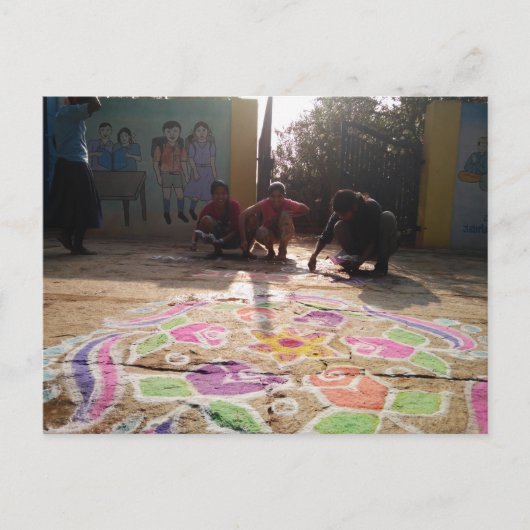 Morning Rangoli Art at Baale Mane! Briefkaart (Voorkant)