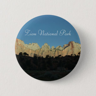 Morning Red Rocks in Zion National Park Ronde Button 5,7 Cm