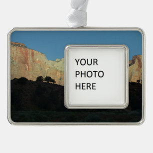 Morning Red Rocks in Zion National Park Verzilverd Kader Ornament