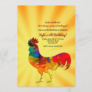 Morning Rooster Invitation Kaart