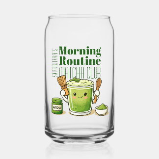 Morning Routine Matcha Club Personaliezed Blikvorm Glas