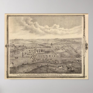 Morning scene, JD Rivers stock boerderij Poster