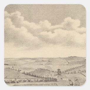 Morning scene, JD Rivers stock boerderij Vierkante Sticker