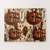 Morning, sleepy coffee bean funny relatable jigsaw legpuzzel (Horizontaal)