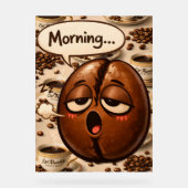 Morning, sleepy coffee bean funny relatable medium acryl bord (Voorkant)