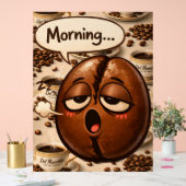 Morning, sleepy coffee bean funny relatable medium acryl bord (Huwelijk)