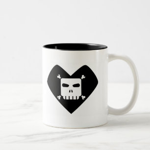 Morning Sorrows - Skull Heart Tweekleurige Koffiemok