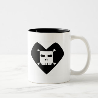 Morning Sorrows - Skull Heart Tweekleurige Koffiemok