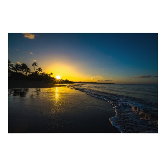Morning Sunrise in Hawaii Foto Afdruk (Voorkant)