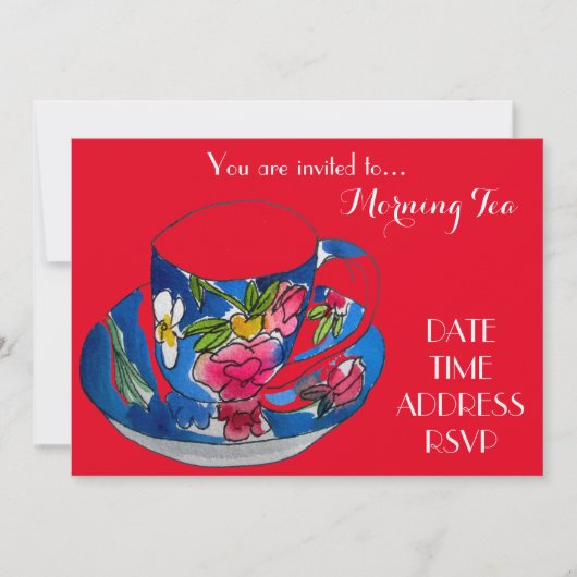 Morning Tea retro tea Cup café party Kaart (Voorkant)