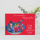 Morning Tea retro tea Cup café party Kaart (Staand voorkant)