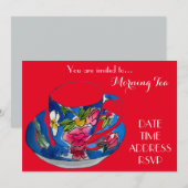 Morning Tea retro tea Cup café party Kaart (Voorkant / Achterkant)