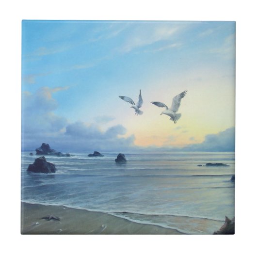 Morning Tides Beach Theme Kitchen Tiles Tegeltje (Voorkant)