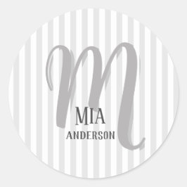 Morning Vibe Persoonlijk Monogram Ronde Sticker