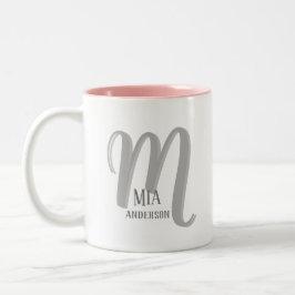 Morning Vibe Persoonlijk Monogram Tweekleurige Koffiemok
