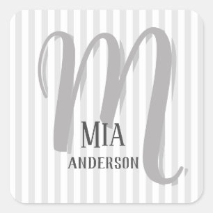 Morning Vibe Persoonlijk Monogram Vierkante Sticker