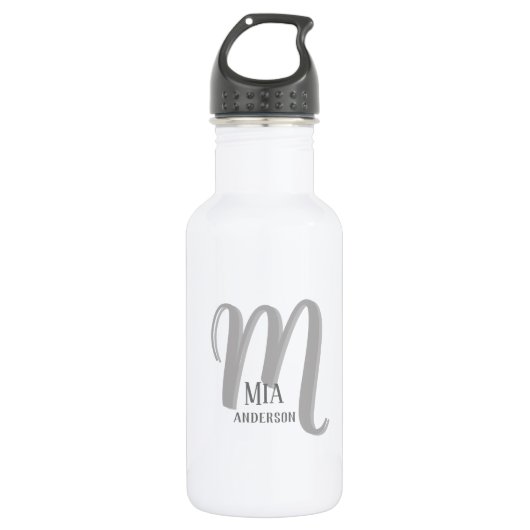 Morning Vibe Persoonlijk Monogram Waterfles (Voorkant)
