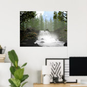 Morning Waterfall Poster (Thuiskantoor)