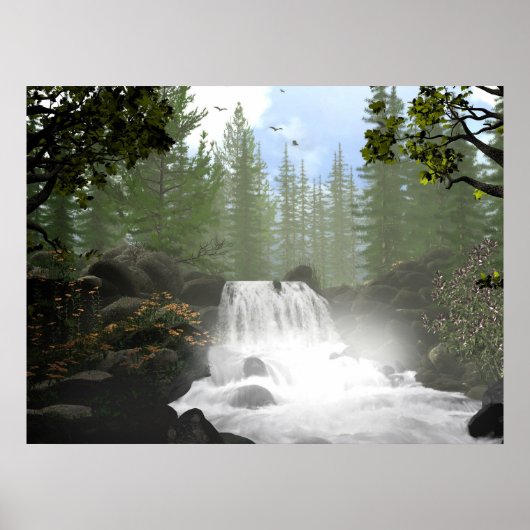 Morning Waterfall Poster (Voorkant)