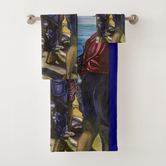 Morning's Catch, Harbour Island, Bahamas Bad Handdoek (Insitu)