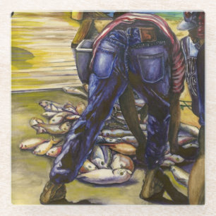 Morning's Catch, Harbour Island, Bahamas Glazen Onderzetter