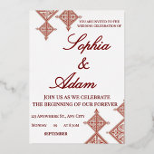 Moroccan Berber Pattern Wedding Invitation (Recto)