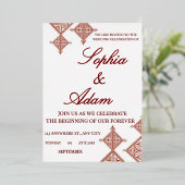 Moroccan Berber Pattern Wedding Invitation (Debout devant)