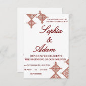 Moroccan Berber Pattern Wedding Invitation (Devant / Derrière)