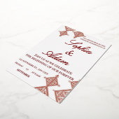 Moroccan Berber Pattern Wedding Invitation Folie Uitnodiging (Gedraaid)