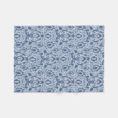 Moroccan Blue Grey Casbah Damask Fleece Deken (Voorkant (Horizontaal))