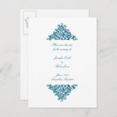 Moroccan Blue Save the Date Briefkaart (Voorkant / Achterkant)