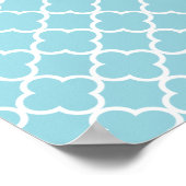 Moroccan Blue White Quatrefoil Pattern Poster (Hoek)