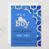 Moroccan boy baby shower Invitation (Devant)