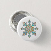 Moroccan Embroidery Star Ronde Button 3,2 Cm (Voorkant /achterkant)