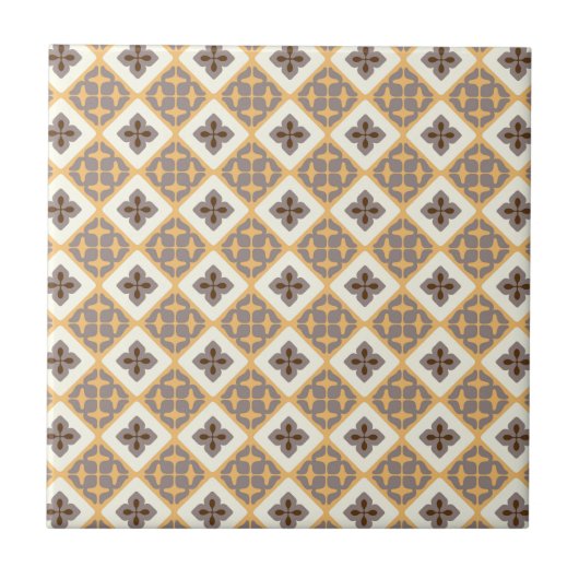 Moroccan Floral Tile Pattern Abriot Mauve Tegeltje (Voorkant)