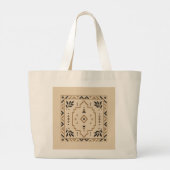 Moroccan Geometric Medallion Sand Elegant Tote Bag (Dos)