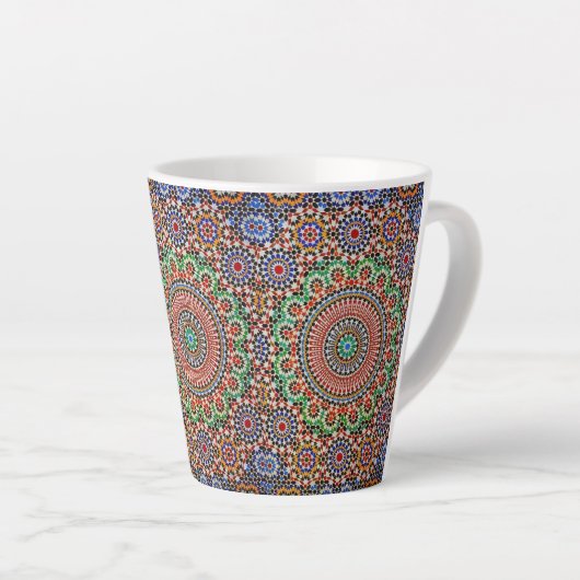 Moroccan Geometric Pattern Latte Mok (Rechterhoek)