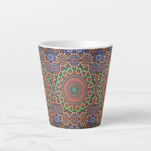 Moroccan Geometric Pattern Latte Mok (Voorkant)