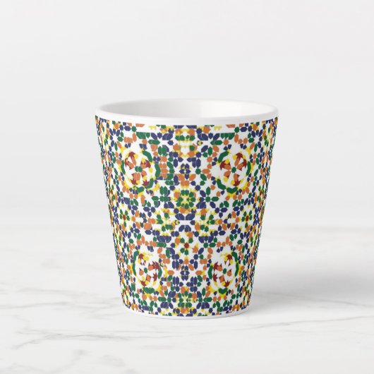 Moroccan Geometric Pattern Latte Mok (Voorkant)
