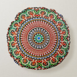 Moroccan Geometric Pattern  Rond Kussen
