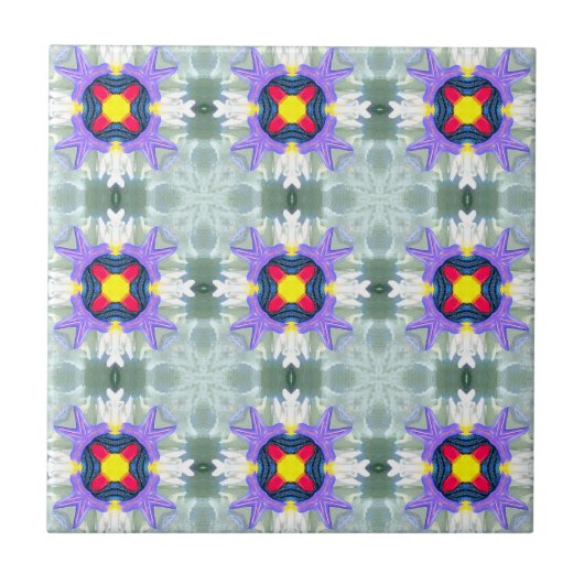 moroccan geometrische tegel met meerdere kleuren tegeltje (Voorkant)